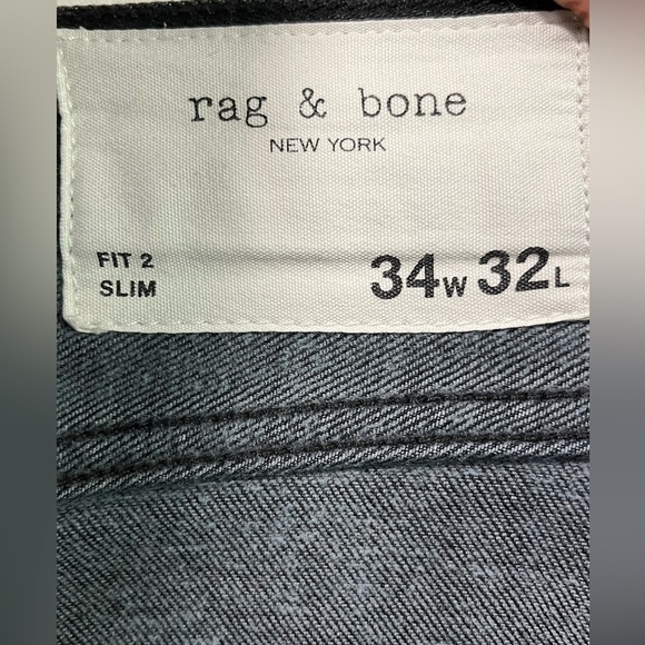 Rag & Bone Men’s Black Dustin Slim Fit Jeans Size 34W x 32L - Picture 15 of 15